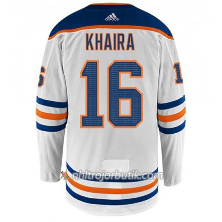 Män Ishockey Edmonton Oilers Tröja JUJHAR KHAIRA 16 Adidas Vit Authentic